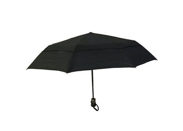 Doppio strato del forte ombrello pieghevole nero di viaggio per tempo ventoso