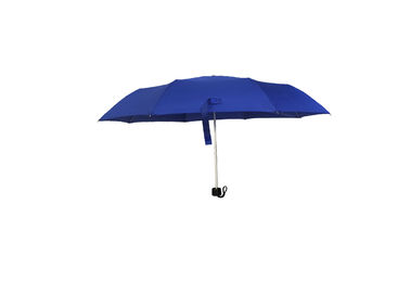 Struttura leggera eccellente su misura dell'alluminio del tessuto del tessuto di seta naturale dell'ombrello pieghevole blu