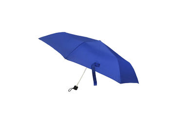 Struttura leggera eccellente su misura dell'alluminio del tessuto del tessuto di seta naturale dell'ombrello pieghevole blu