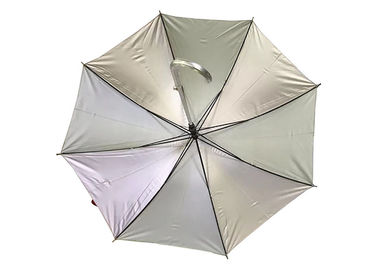 Maniglia aperta ricoprente di forma dell'auto J dell'ombrello della colla di alluminio diritta variopinta dell'argento