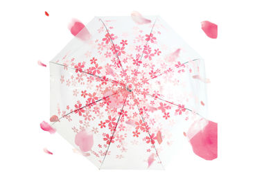 Ombrello trasparente di rosa alla moda delle signore, grande chiaro ombrello della cupola