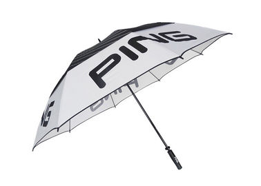 Struttura leggera della vetroresina degli ombrelli antivento bianchi neri del golf degli uomini