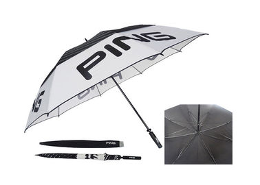Struttura leggera della vetroresina degli ombrelli antivento bianchi neri del golf degli uomini