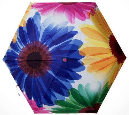 Tessuto di seta naturale di gomma della maniglia 21 pollice di ombrello pieghevole di viaggio con la borsa