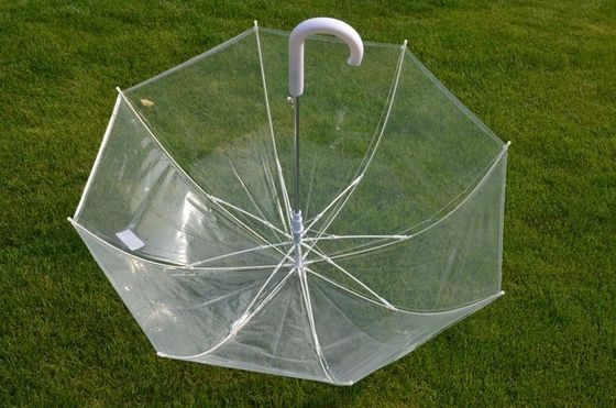 Ombrello trasparente della pioggia di J della maniglia 8mm dell'asse impermeabile del metallo