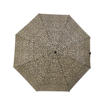 Ombrello compatto della volta del poliestere 190T tre del leopardo