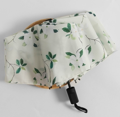 ombrello aperto del manuale pieghevole del tessuto di seta naturale 190T con le costole della vetroresina