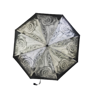 Del tessuto di seta naturale aperto di TUV ombrello antivento pieghevole automatico e vicino per protezione di Sun