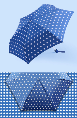 Ombrello di protezione di Sun del tessuto di seta naturale 190T di Dot Printing 21inchx8K di Polka per le donne