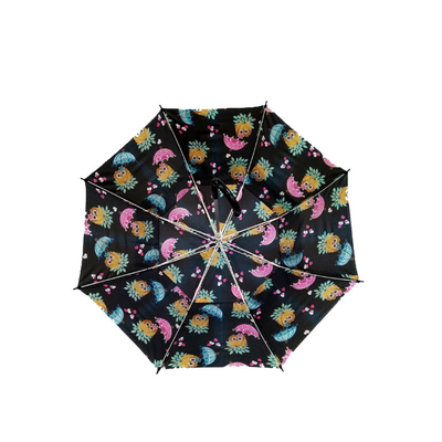19 bambini del tessuto di seta naturale 190T di Inchx8k che piegano ombrello con la maniglia di plastica di J