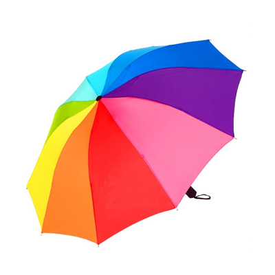 Ombrello di volta su misura BSCI di colore dell'arcobaleno del poliestere 190T 3