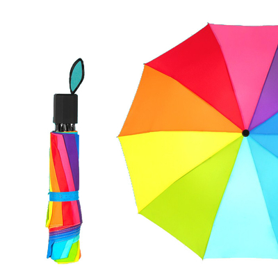Ombrello di volta su misura BSCI di colore dell'arcobaleno del poliestere 190T 3