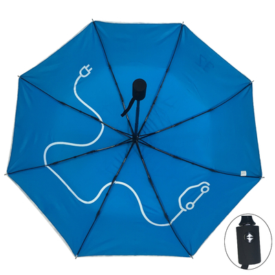 Tessuto di seta naturale vicino aperto automatico 190T ombrello di promozione di due strati