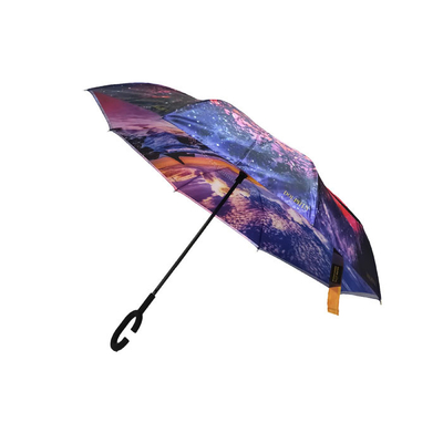 Strato invertito inverso dell'ombrello della maniglia capovolta delle automobili C doppio antivento