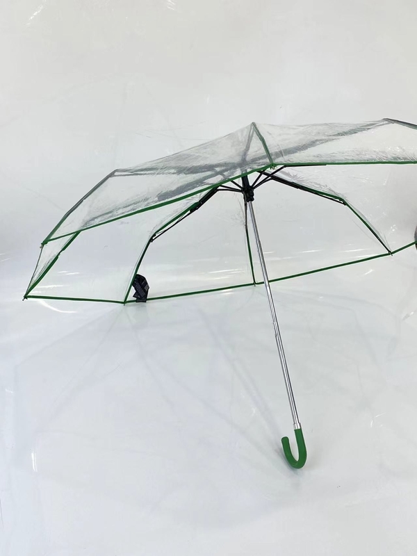 Manicomio minimalista, manicomio in pelle trasparente, ombrello da pioggia da 21 pollici, facile da trasportare.